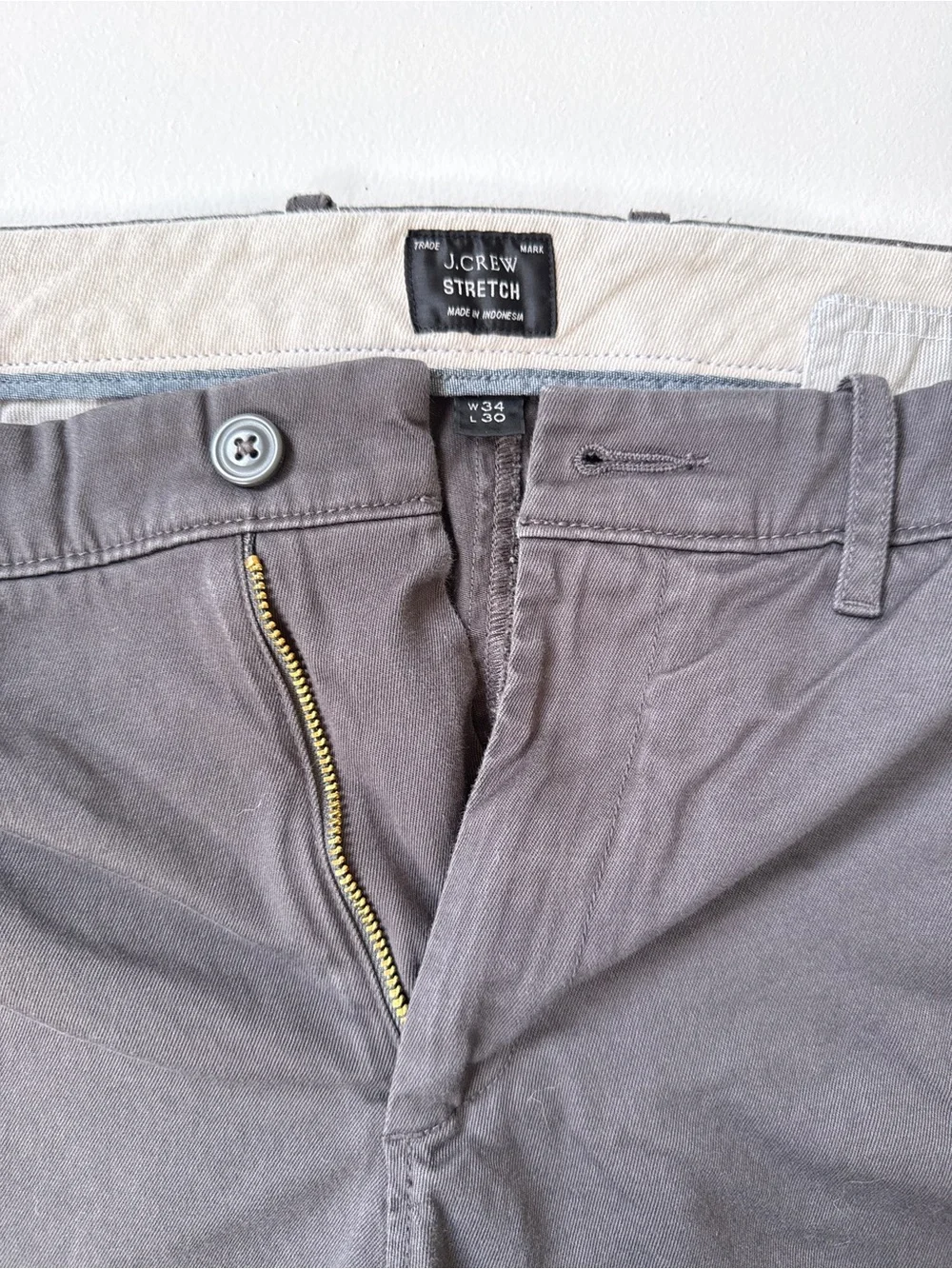 J. Crew Men's Dark Charcoal Slim Chinos